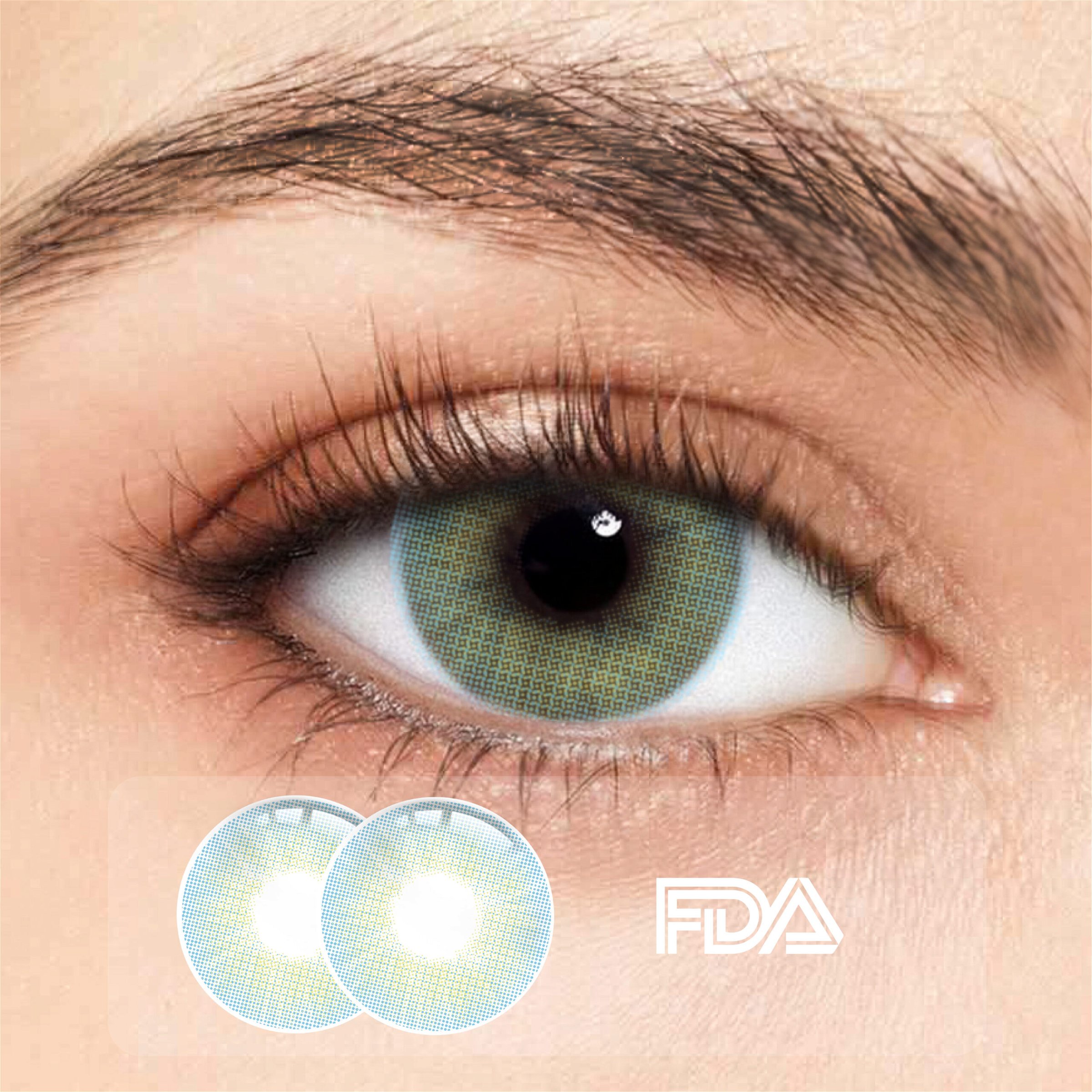 1Pair FDA Certified Contact Lens Eyes Beautiful Pupil Colorful Girl Cosplay Contact Lenses with degrees PHALAENOPSIS BLUE