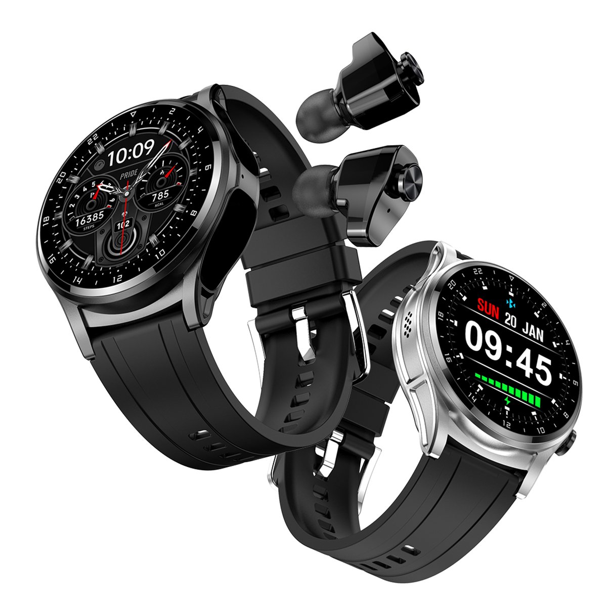 New GT66 smart watch TWS Bluetooth headset 2 in1 multi sport mode heart rate sleep monitoring