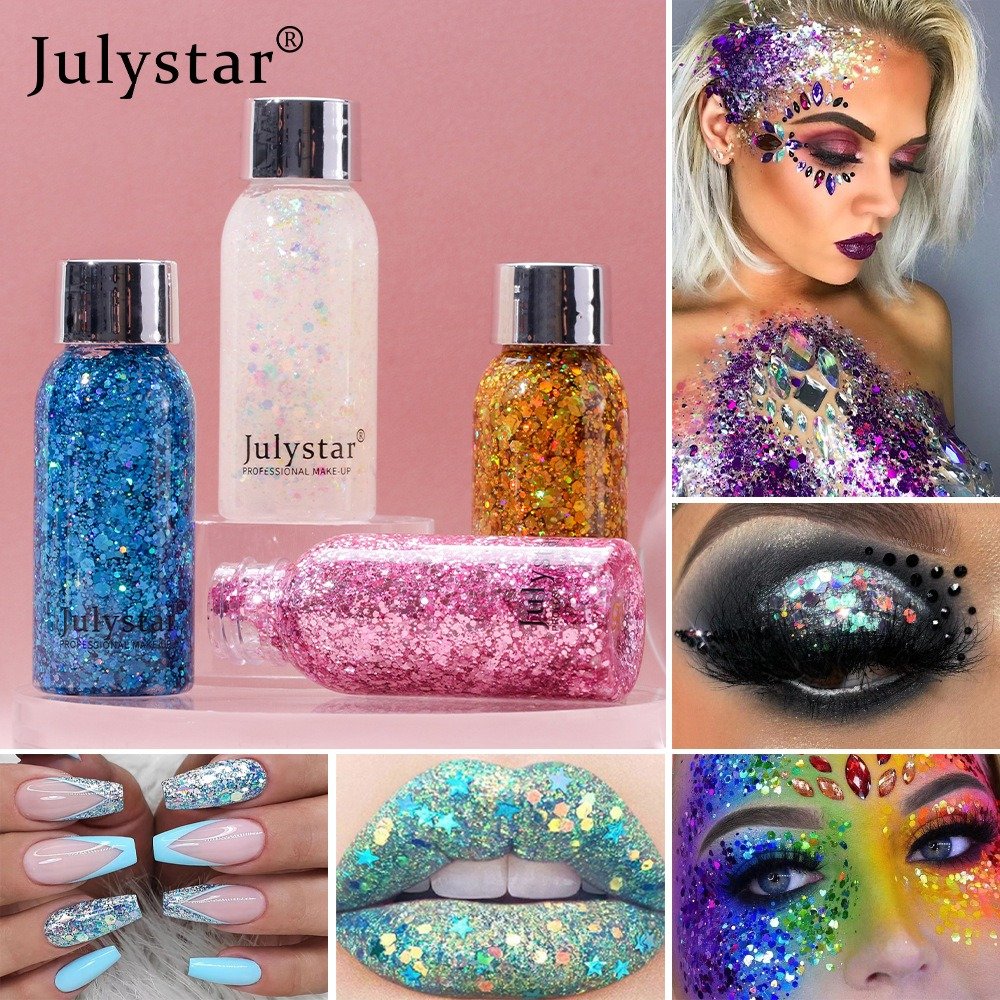 Julystar Broken Diamond Glitter Powder Cross-Border Pop Show Stage Night Club Makeup Sequins Eye Shadow Makeup