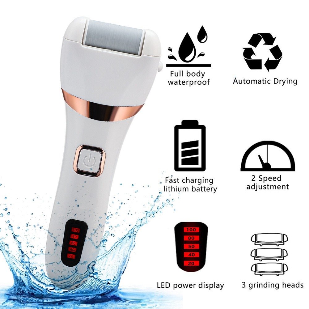 Rechargeable 7 Waterproof Electric Foot Grinder Dead Skin Cutin Removal Household Electric Foot Beauty Foot Grinder Kit