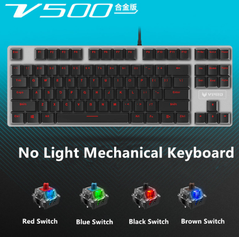 Rapoo V500 Alloy Version Mechanical Gaming Keyboard Teclado with USB Powered for Game Computer Desktop Laptop Black/Brown/Blue