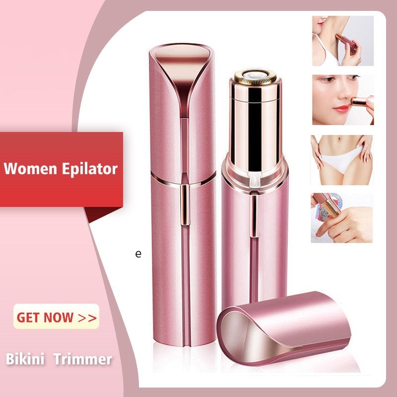Electric Trimmer Mini Lipstick Epilator Facial Hair Removal Portable Women Painless Razor Tool