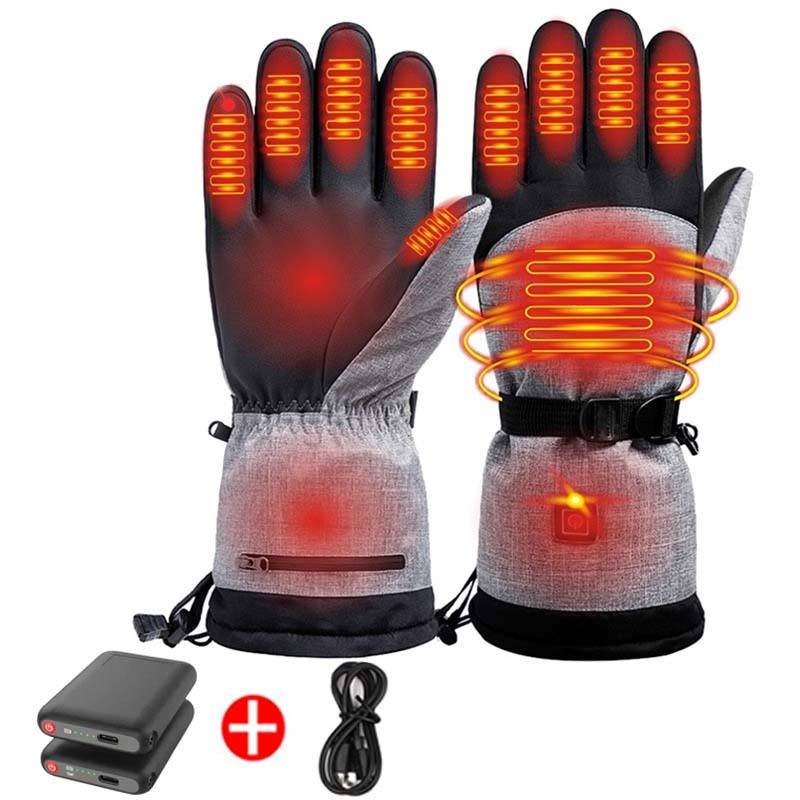 Intelligent Heating Gloves Full Fat Touch Screen Warm Waterproof Outdoor Motor Sports Electric Heating Ski Gloves