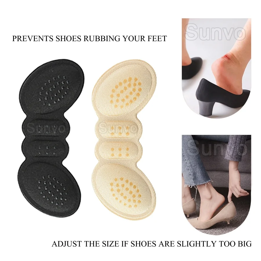 Two pairs women Insoles for Shoes High Heels Adjust Size Adhesive Heel Liner Grips Protector Sticker Pain Relief Foot Care Inserts