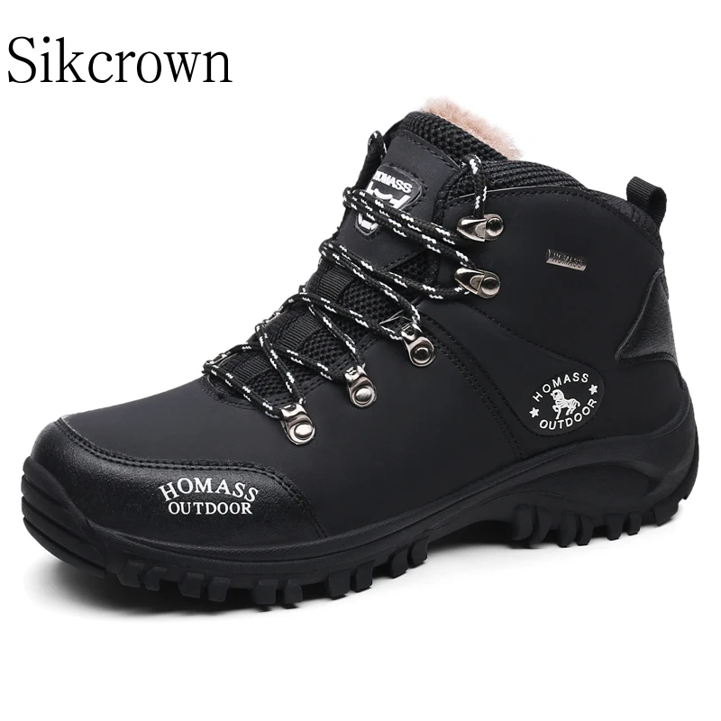 Black Winter Hiking Shoes Columbia Waterproof Outdoor Climbing Non-slip Camping Sneakers Sports Breathable Mountaineering Boots