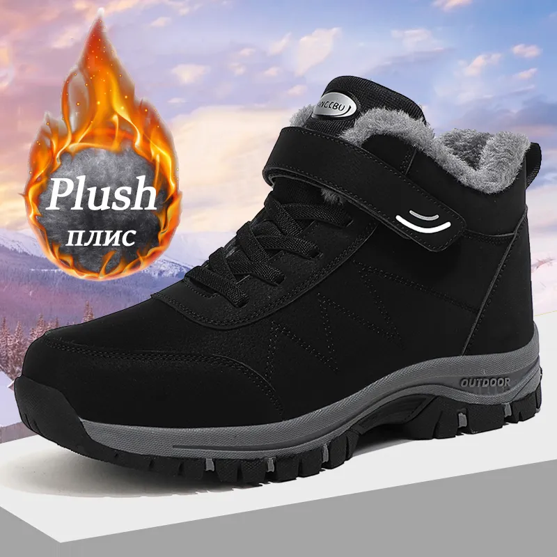 Winter Boots Men’s Women Slip On Winter Shoes For Men Waterproof Ankle Boots Winter Boots Male Snow Botines Hiking Boots Femininas 2023