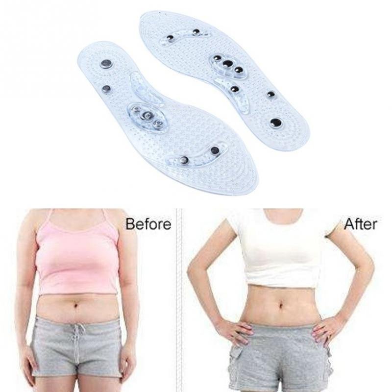 Shoe Inserts Unisex Transparent Shoe Insole Silicone Magnet Therapy Massage Anti-fatigue Shoe Pad