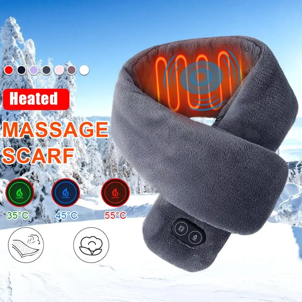 Winter Scarf Heated Scarf USB Women Heating Scarf Couple Scarf Neckerchief Plush Collar Scarves