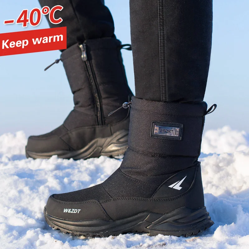 Men’s Winter Boots 2023 Outdoor Walking Footwear Non-slip waterproof Snow Boots Men Warm plush Winter Shoes Man for -40 degrees