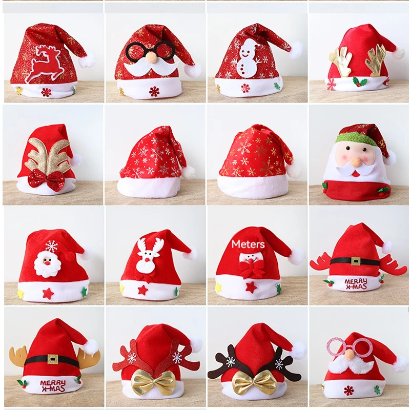 New Year Christmas Decoration Hat Long Plush Santa Claus Hat Super Soft Christmas Adult Children Hat
