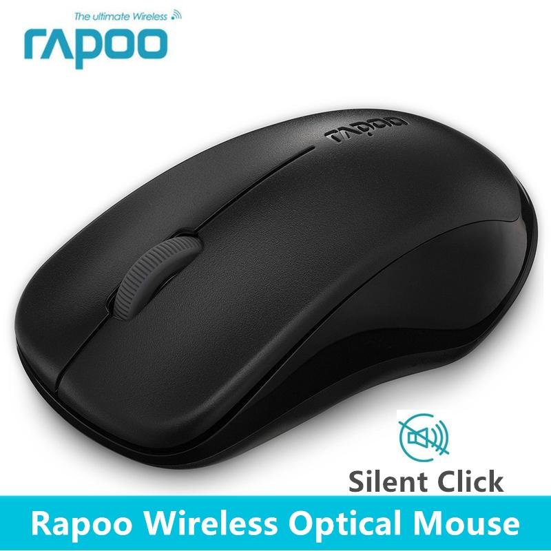 Rapoo Silent Wireless Optical Mouse Mute Button Click Mini Noiseless Game Mice 1000 DPI for Macbook PC Laptop Computer