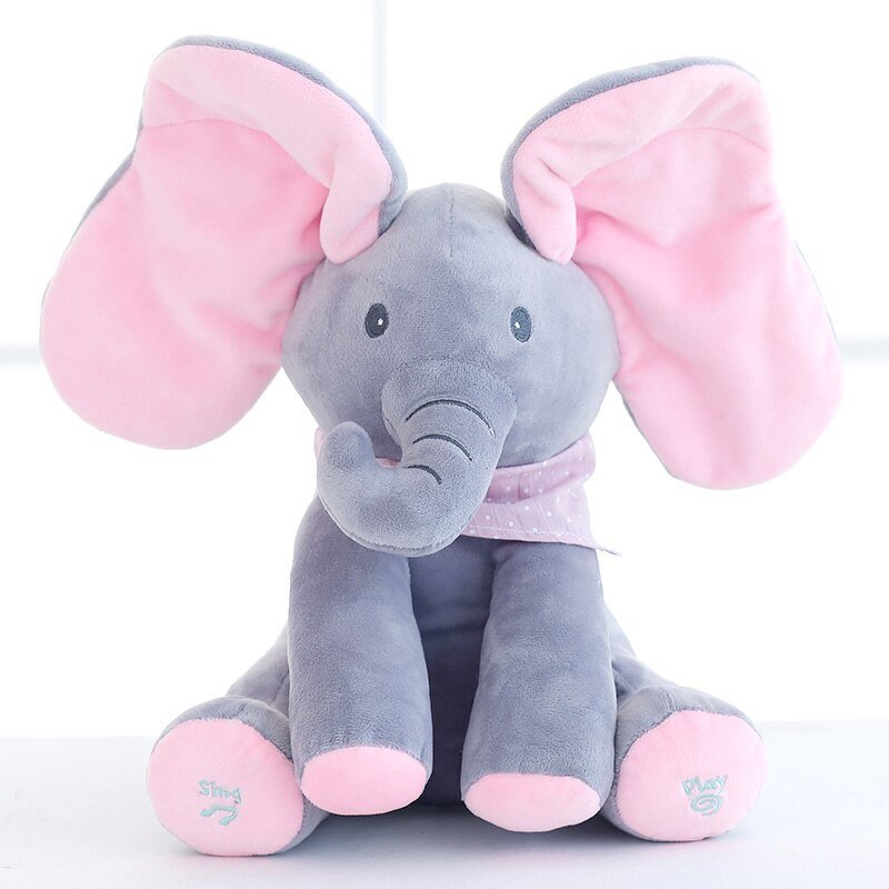 New Style Peek A Boo Elephant Stuffed Animals & Plush Elephant Doll Play Music Elephant Educational Anti-stress Toy For Children