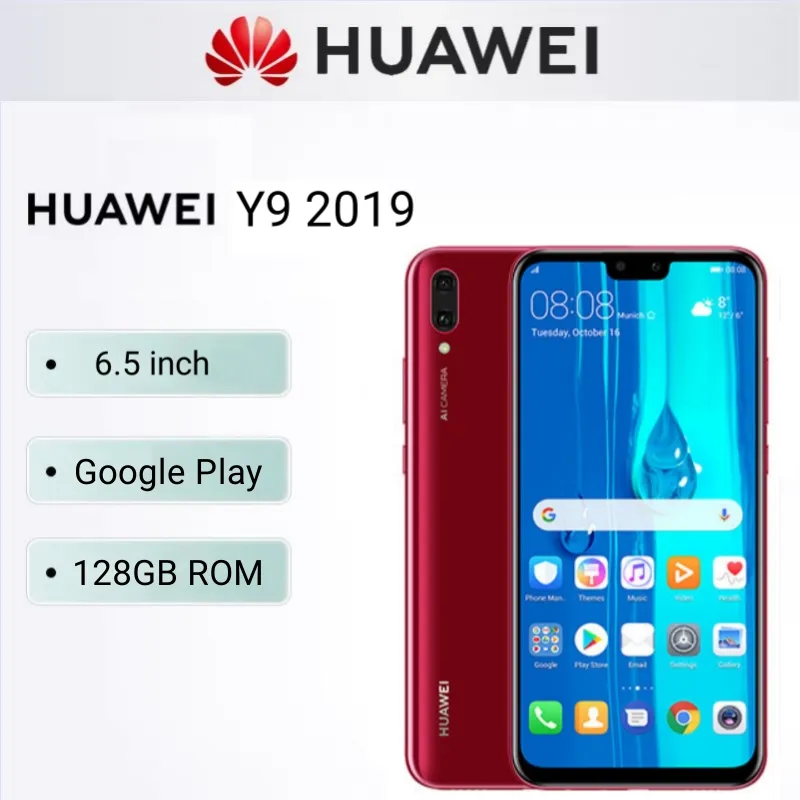 HUAWEI Y9 2019 Smartphone Android Google Play Store 6.5 inch 128G ROM 16MP+13MP Mobile phones 4G Network Cell phone