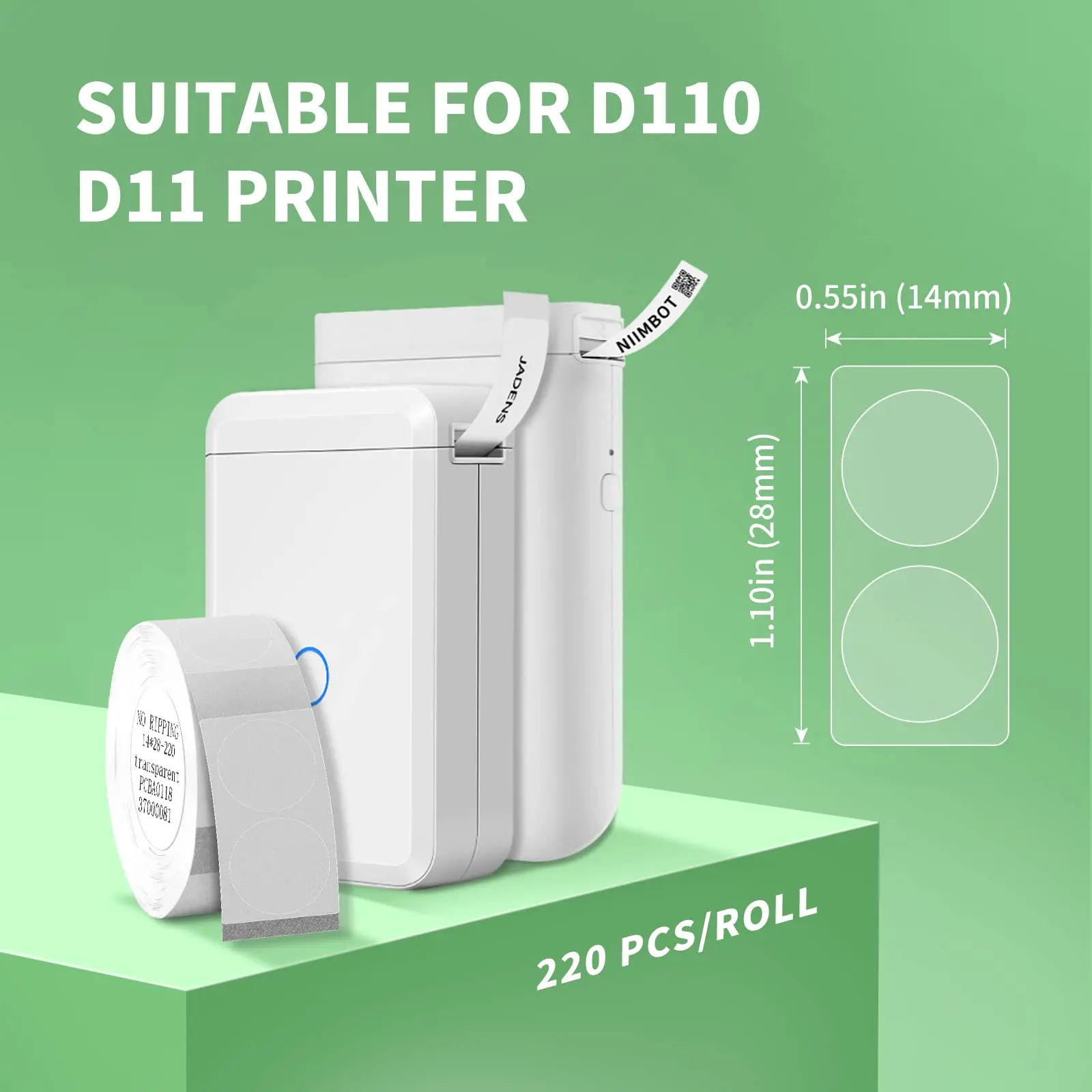 Niimbot D11 D110 D101 Official Transparent Label Sticker Thermal Paper Waterproof and oil Proof Sticker self-adhesive Paper Roll