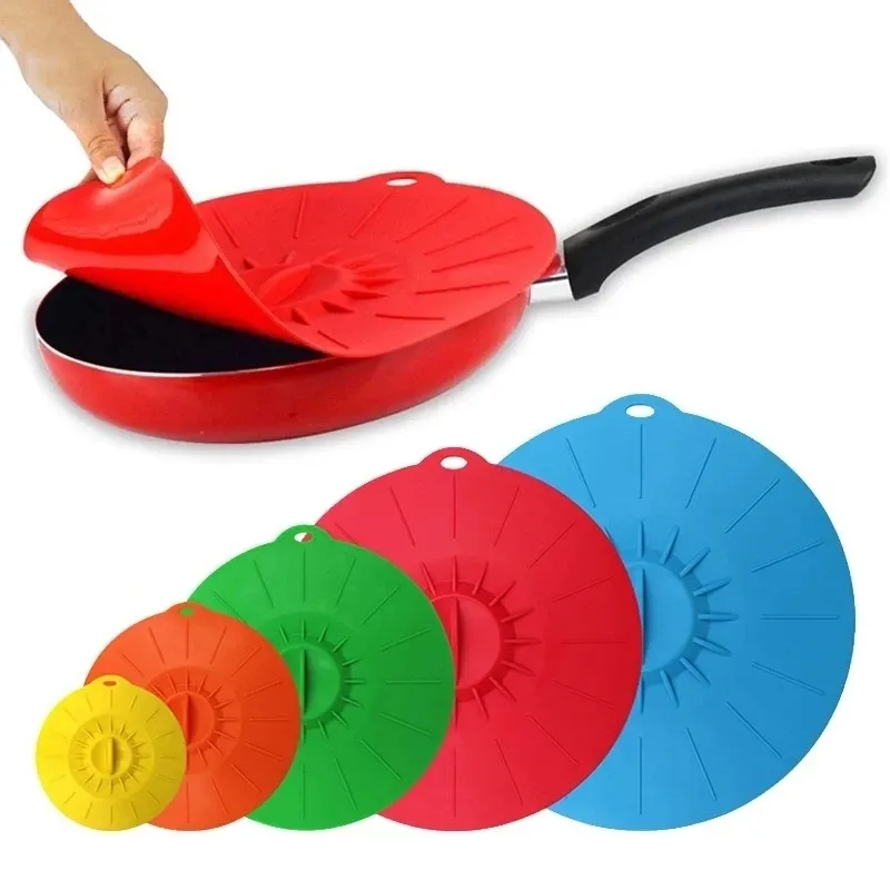3pcs/5pcs Silicone Microwave Bowl Cover Food Wrap Bowl Pot Lid Food Fresh Cover Pan Lid Stopper Bowl Covers Cooking Kitchen Tool