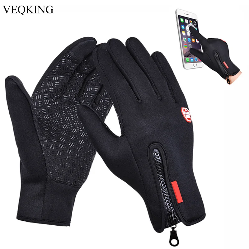 Touch Screen Windproof Outdoor Sport Gloves,Men Women Winter Fleece Thermal Warm Running Gloves,Anti-slip Cycling Gloves