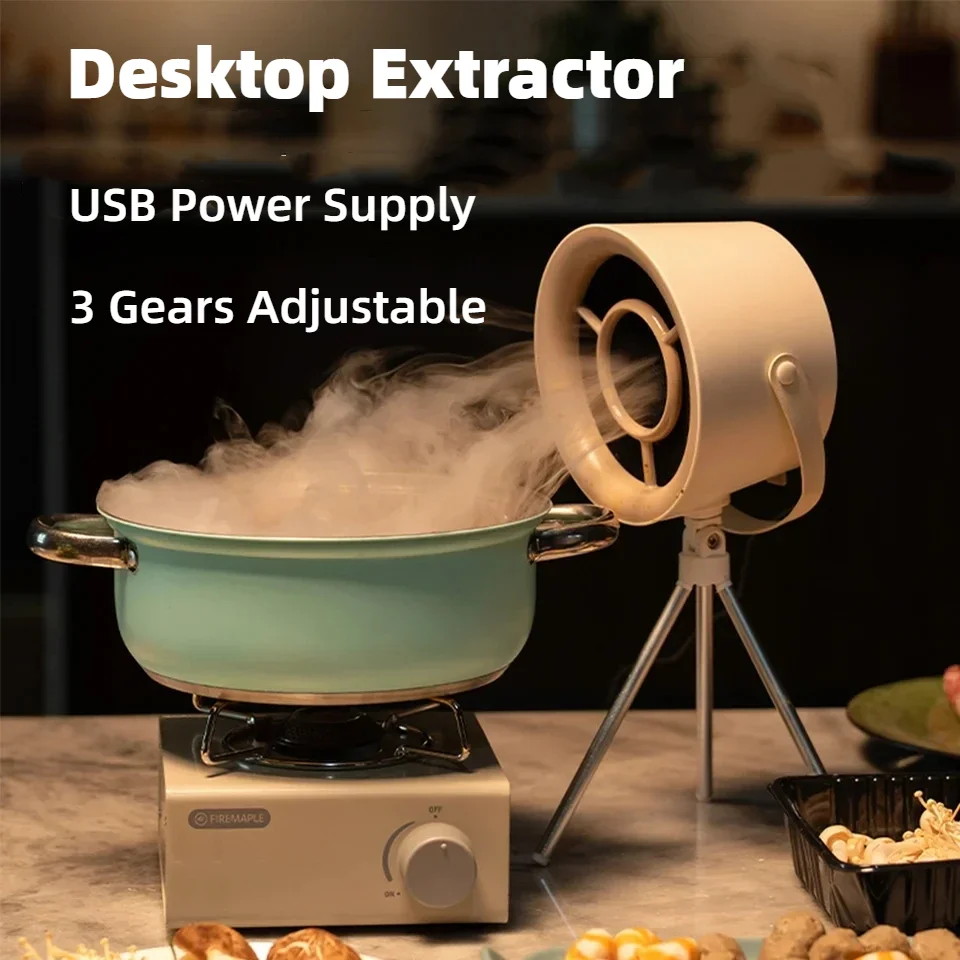 2024 New Portable Exhaust Fan Small Kitchen Hood Extractor Barbecue USB Supply Desktop Range Hoods Mini Suction Cooker Hood